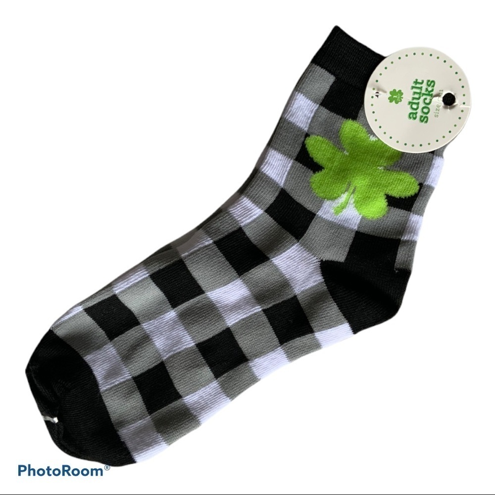 Buffalo Check Socks Lucky Clover NEW Unisex OS